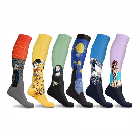 Calcetines de Compresión para Correr con Diseño de Obras Maestras - Image 2