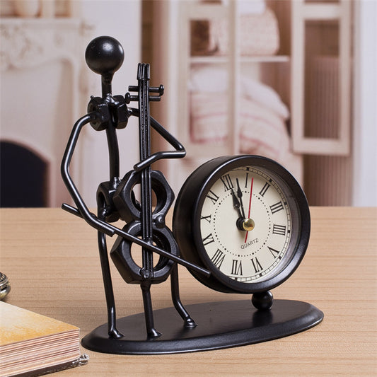 Reloj Despertador de Escritorio con Diseño de Instrumento Musical - Decoración Artesanal - Image 2