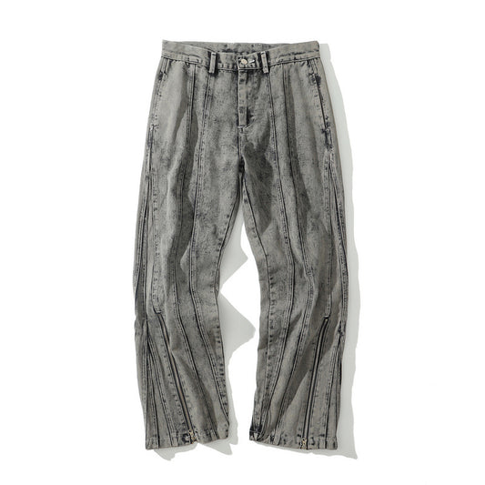 Pantalones Vaqueros Talla Grande para Hombre con Dobladillo de Cierre - Image 2