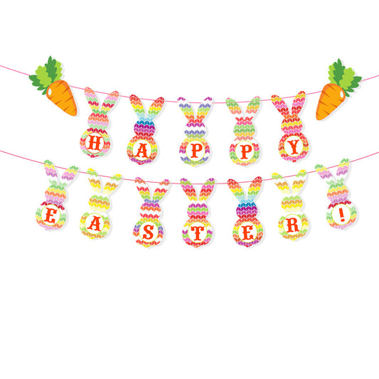 Guirnalda Decorativa de Pascua con Banderas Conejos y Huevos - Image 2