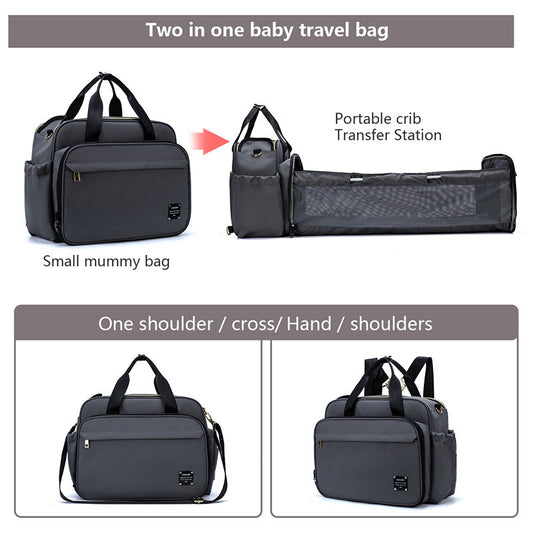 Bolsa Multifuncional 3 en 1: Cuna Portátil, Mochila y Bolso Mensajero - Image 2