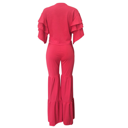Traje de Dos Piezas con Pantalón Ancho Estilo Europeo y Americano para Mujer - Image 2