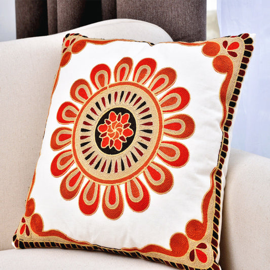Almohada de Algodón Bordada Estilo Pastoral Clásico - Image 2