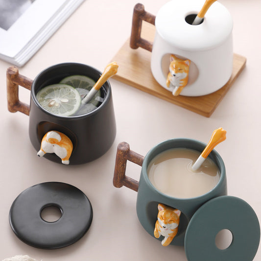Taza Cerámica Personalizada con Tapa y Cuchara - Image 2