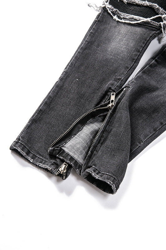 Pantalones de Cuero y Denim para Motocicleta Estilo Urbano Negro - Image 2