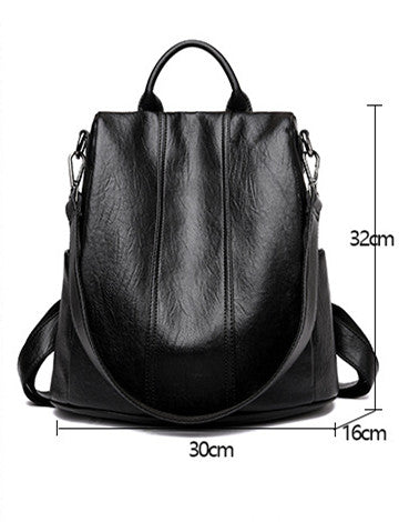 Mochila de Cuero Antirrobo Multifuncional con Protección RFID - Image 2