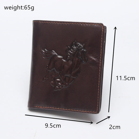 Cartera de Cuero para Hombre con Diseño Retro Grabado y Protección Antimagnética - Image 2