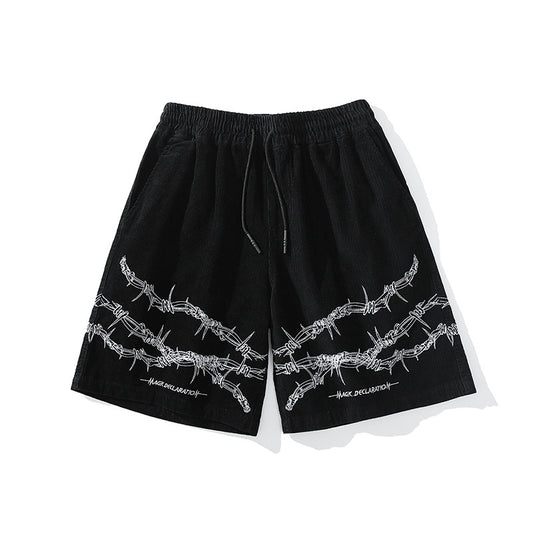 Shorts Casuales Hombre con Estampado de Espinas Lavado Vintage - Image 2