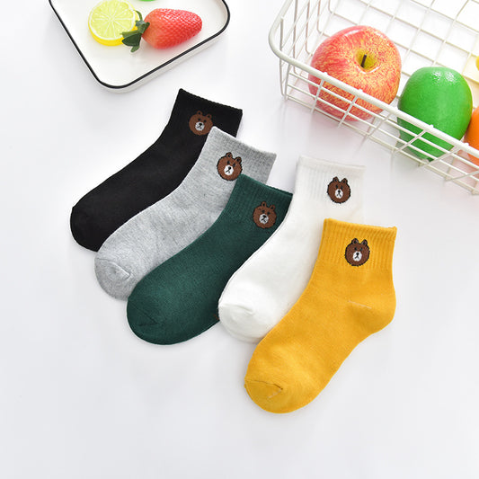 Calcetines Infantiles Tubo Rayas Osito Adorable para Piso - Image 2