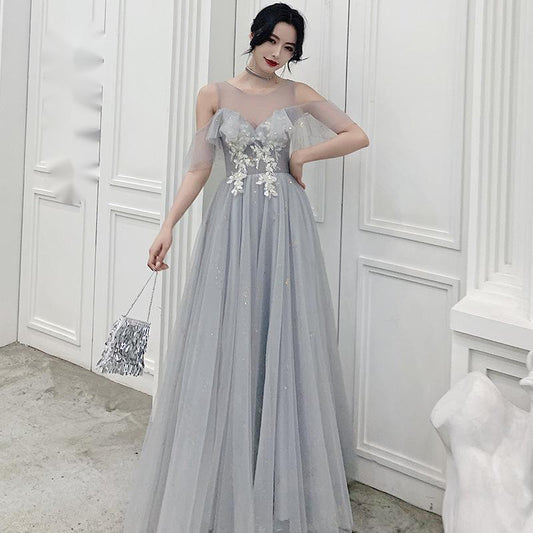 Vestido Gris para Dama de Honor - Image 2