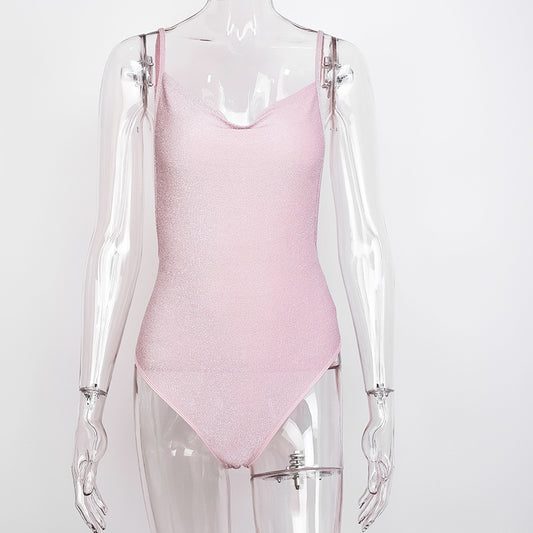Mono Brillante Rosa con Tirantes Ajustables y Diseño Atrevido - Image 2