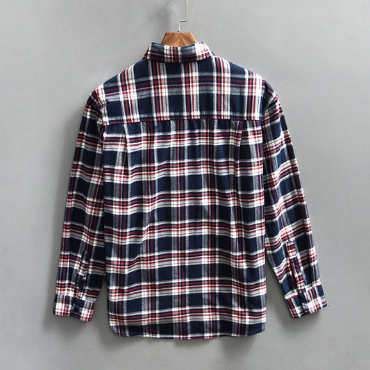 Camisa Casual de Cuadros Retro para Hombre Primavera - Image 2
