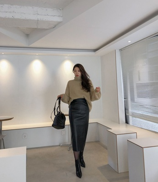 Falda Midi Cintura Alta con Abertura Versátil - Image 2