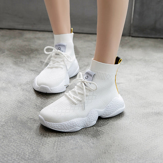 Zapatillas Deportivas Blancas para Mujer con Suela Gruesa y Malla Transpirable - Image 2