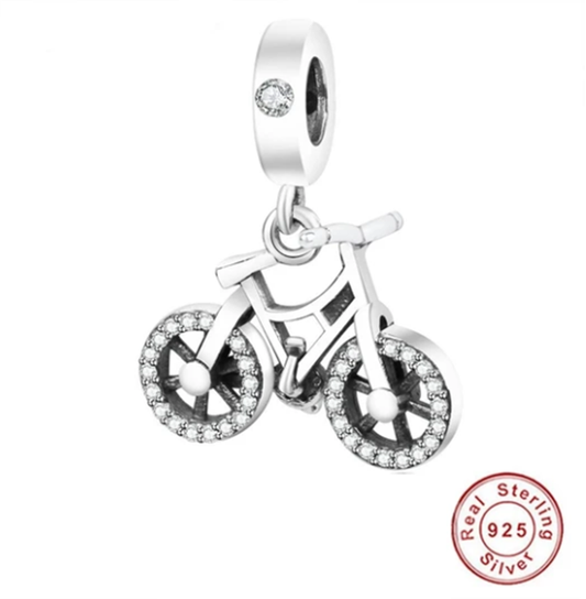 Deslumbrante Colgante de Deseo en Plata 925 - Diseño de Bicicleta - Image 2