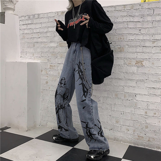 Jeans Vintage Lavados Rectos Cintura Alta Estilo Papá - Image 2