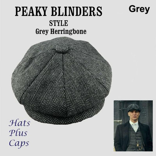 Gorra Newsboy de Lana Hombre Patrón Espiga Estilo Gatsby - Image 2
