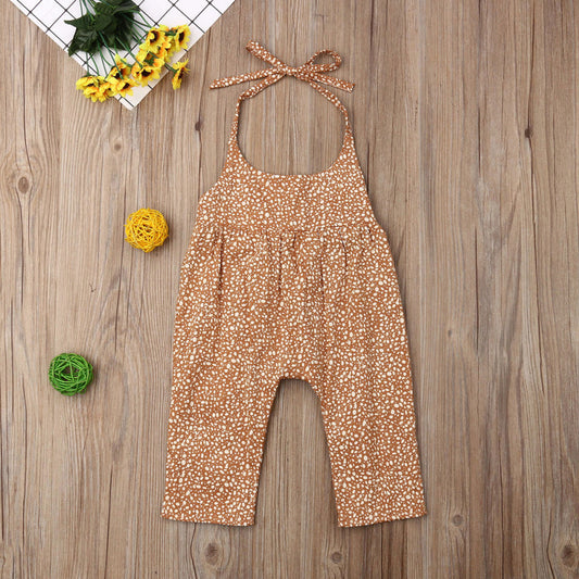 Enterizo Floral Amarillo Mostaza con Lunares para Bebé - Image 2