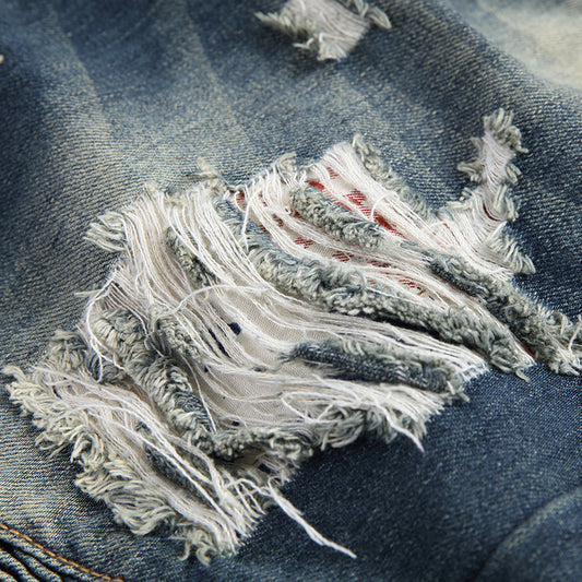 Jeans Slim Fit Rotos para Hombre Talla Grande - Diseño Motociclista - Image 2