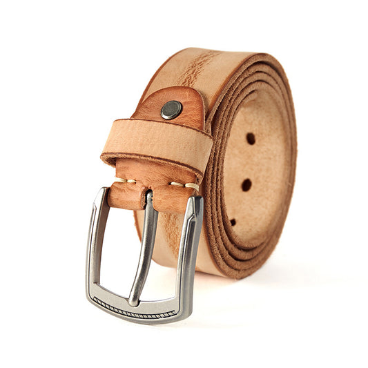 Cinturón de Cuero Vacuno con Hebilla Vintage para Hombre - Image 2