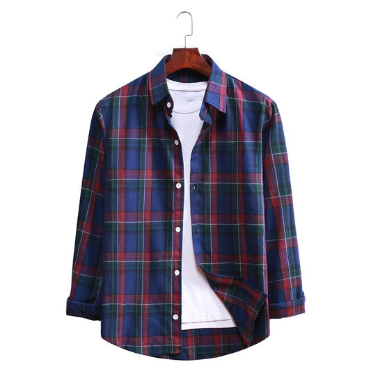 Camisa Casual de Cuadros con Solapa y Manga Larga - Image 2