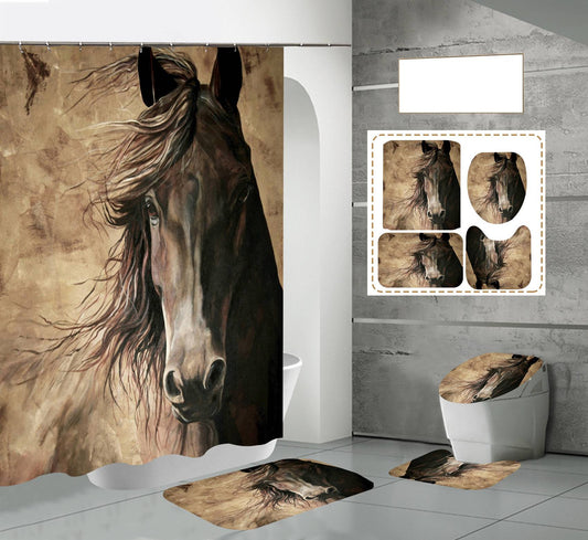Cortina de Baño Impermeable con Diseño Animal en Poliéster - Image 2