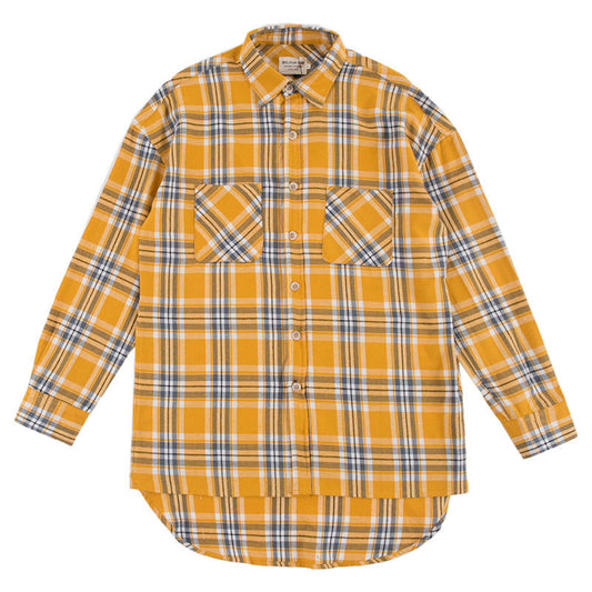 Camisa Cuadros Holgada Manga Larga con Dobladillo - Image 2