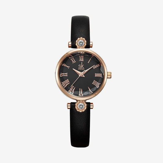 Reloj de Dama con Diamantes Incrustados y Cristal Floral - Image 2