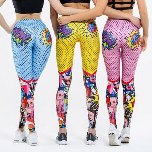 Leggins de Cintura Alta con Estampado de Dibujos Animados para Mujer - Image 2