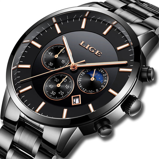 Reloj de Cuarzo Fases Lunares Resistente al Agua - Estilo Casual Deportivo Ejecutivo - Image 2