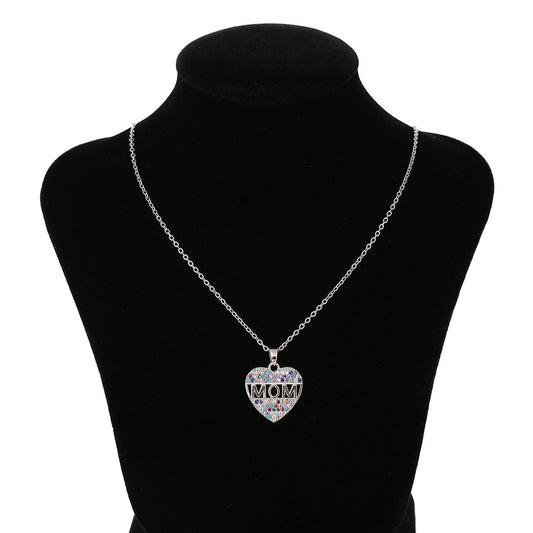 Collar Corazón de Circonita Cúbica Colorido para Mamá - Image 2