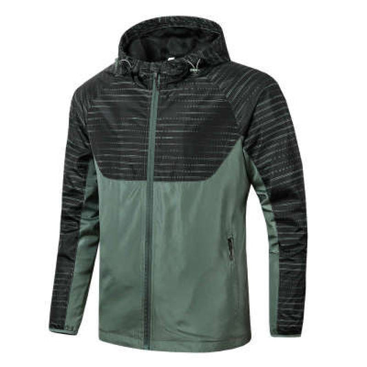 Chamarra Deportiva Rayada con Capucha para Hombre - Image 2