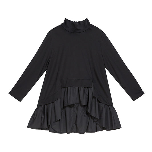 Blusa Mujer Cuello Fruncido Manga Larga Tono Oscuro - Image 2