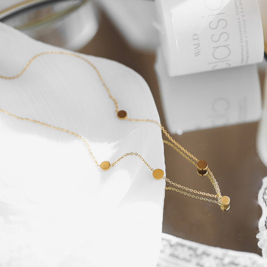 Collar de Clavícula con Cinco Círculos Delicados para Mujer - Image 2