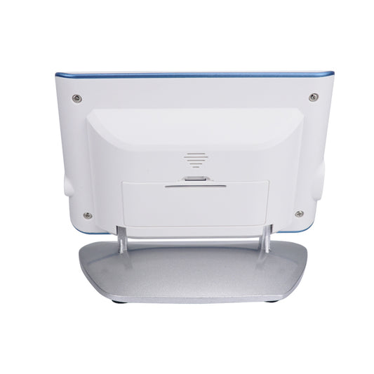 White electronic apex locator with a screen, power adapter, white cables, and various metal and black probes for endodontic root canal testing. - Image 2