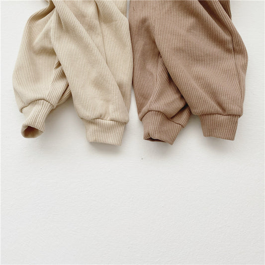 Pantalones Deportivos Holgados con Cordón para Bebé - Diseño Liso Versátil - Image 2
