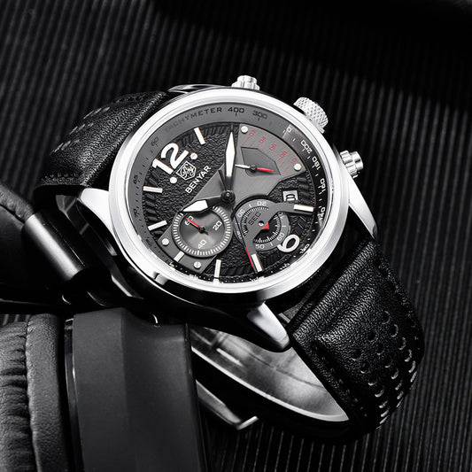 Reloj Deportivo Multifunción con Cronómetro y Correa de Cuero - Image 2