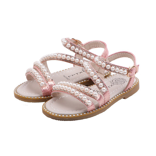 Zapatos Princesa de Punta Abierta con Perlas para Niña - Image 2