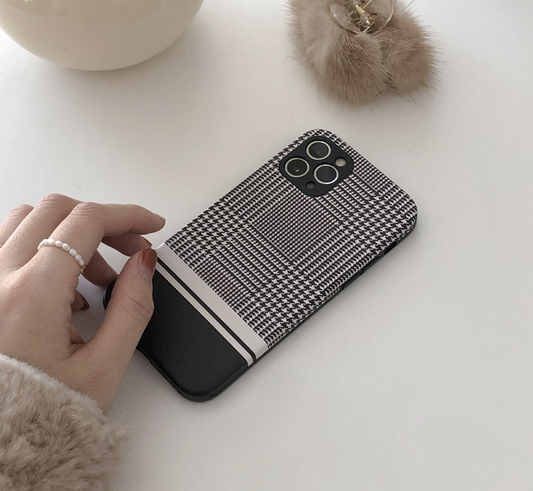 Funda para iPhone 11 Compatible con Apple, Patrón Pata de Gallo Negro - Image 2
