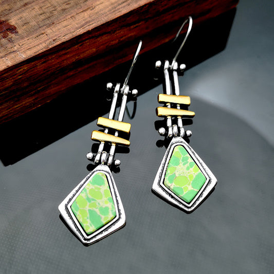 Aretes Largos de Turquesa Auténtica para Mujer - Image 2