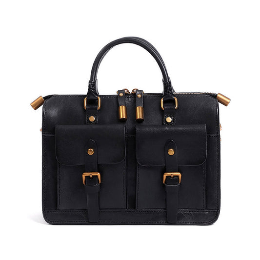 Bolso Mensajero de Cuero Genuino Estilo Retro - Image 2