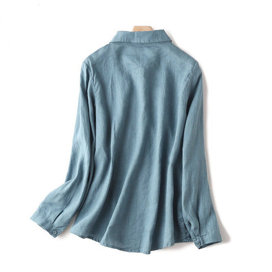 Blusa Suelta con Flores Bordadas Estilo Coreano Talla Grande para Mujer - Image 2