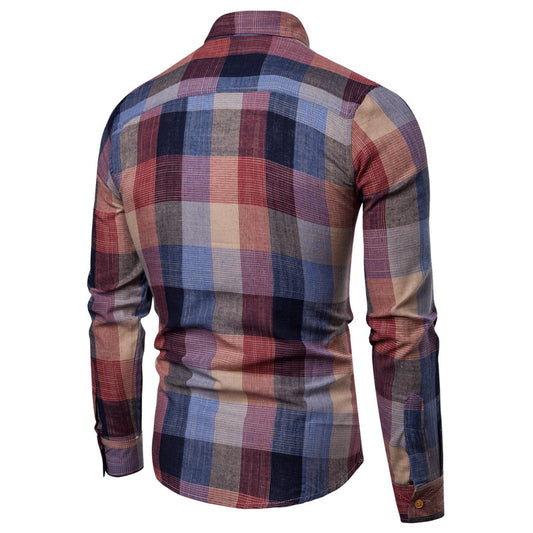 Camisa Slim Fit Cuadros de Colores Manga Larga - Image 2