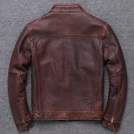 Chaqueta de Cuero Premium para Hombre con Cuello Tipo Mao - Image 2