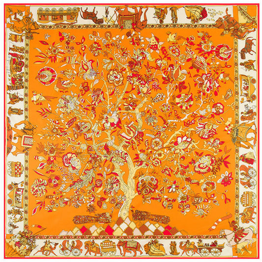 Pañuelo Viajero Árbol de la Vida 130cm - Diseño Étnico Flores para Mujer - Image 2