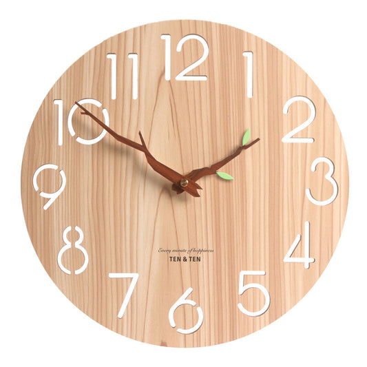 Reloj de Pared de Madera Silencioso con Diseño Moderno - Image 2