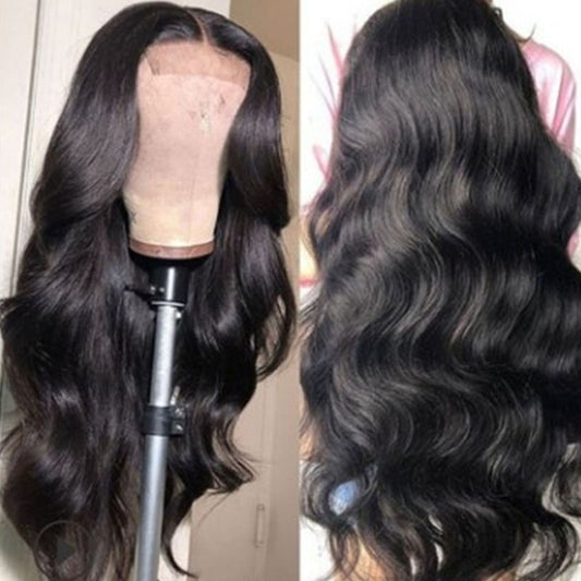 Peluca Ondas Grandes Negra Cabello Sintético Resistente al Calor - Image 2