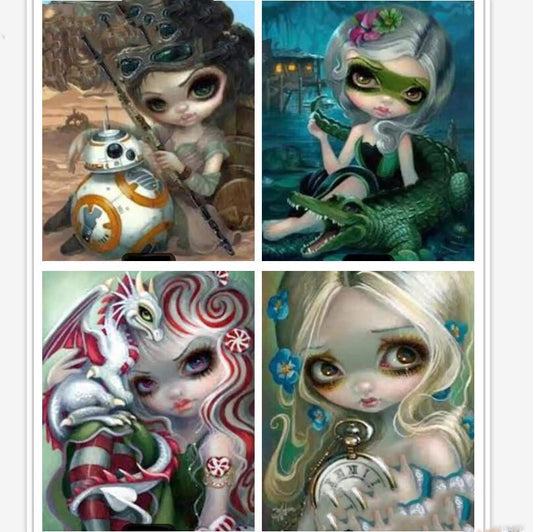 Cuadro de Diamantes 5D Niña Caricatura - Bordado Completo Estilo USA - Image 2