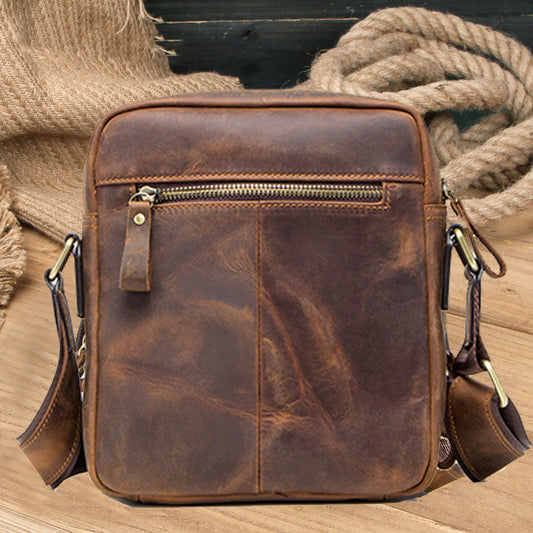 Bolsa Mensajero de Cuero Crazy Horse Retro para Hombre - Estilo Vintage Premium - Image 2