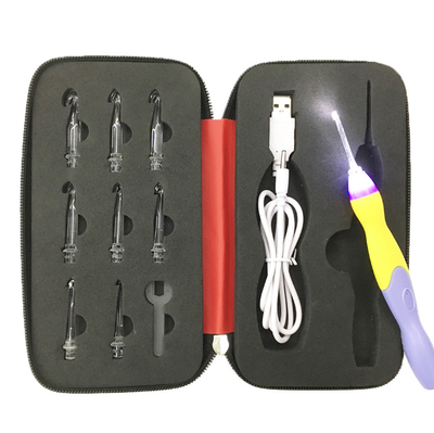 Gancho de Crochet LED Recargable con Agujas Intercambiables